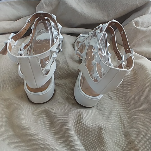 Spike White Gladiator Sandals - Picture 4 of 7